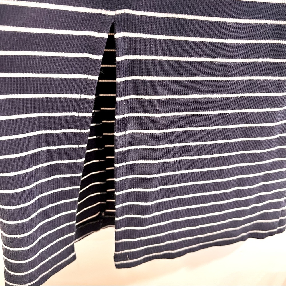 Marine Layer Navy & White Striped Ribbed Tank Small Stretchy Midi Dress - Picture 4 of 5